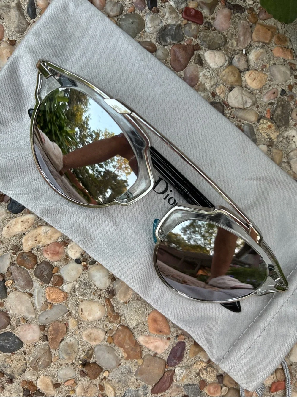 DIOR So Real Sunglasses Silver Frame w/ Gray Lenses Luxury Designer Eyewear